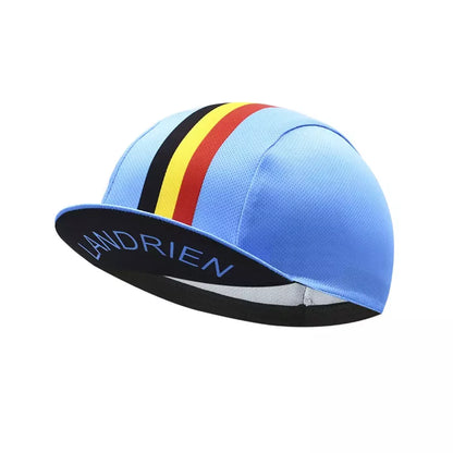 Landrien Belgium Blue Cycling Cap Adjustable Universal Fit Performance