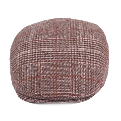 Lausanne Tartan Cotton Flat Cap - Classic Plaid Flat Cap For Smart Casual Looks Today