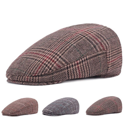 Lausanne Tartan Cotton Flat Cap - Classic Plaid Flat Cap For Smart Casual Looks Today