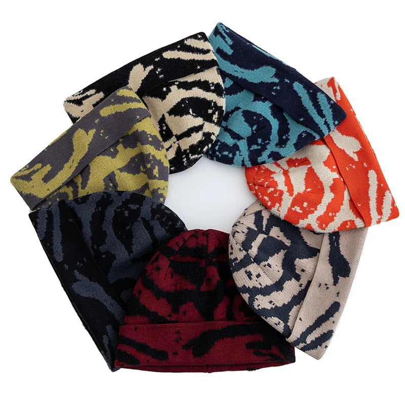 Leith Camouflage Knitted Beanie – Stretch Fit Winter Warm Hat