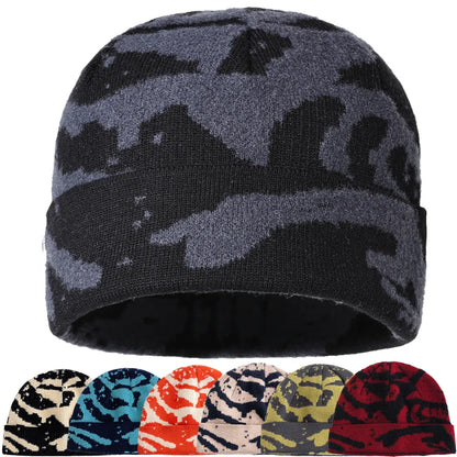 Leith Camouflage Knitted Beanie – Stretch Fit Winter Warm Hat
