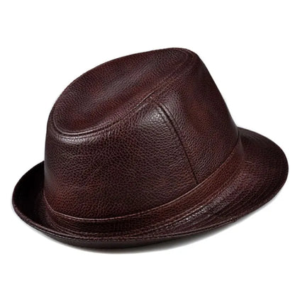 Lemont Genuine Leather Trilby Hat – Premium Short Brim Smart Hat