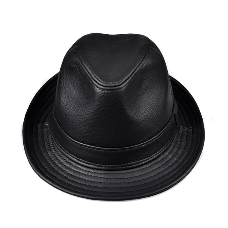 Lemont Genuine Leather Trilby Hat – Premium Short Brim Smart Hat