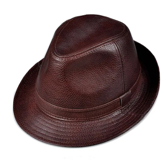 Lemont Genuine Leather Trilby Hat – Premium Short Brim Smart Hat