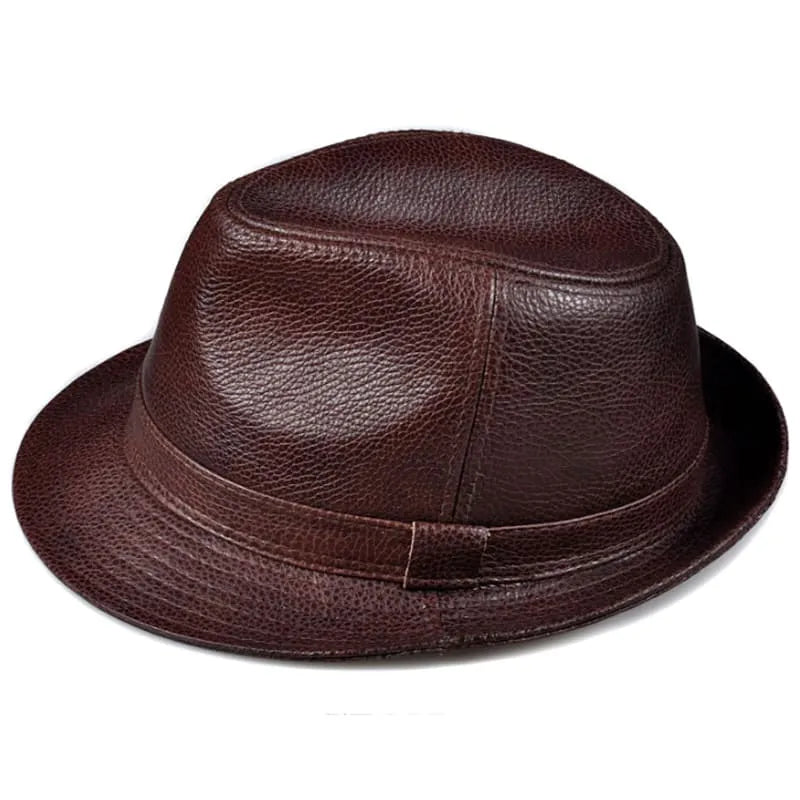 Lemont Genuine Leather Trilby Hat – Premium Short Brim Smart Hat