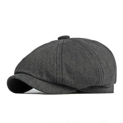 Lemuel Cotton Newsboy Cap - Classic Cotton Newsboy Cap With Timeless Style For Any Look