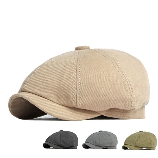 Lemuel Cotton Newsboy Cap - Classic Cotton Newsboy Cap With Timeless Style For Any Look