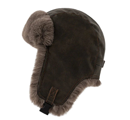 Leningrad Winter Trapper Hat – Leather Fur Lined Windproof Hat