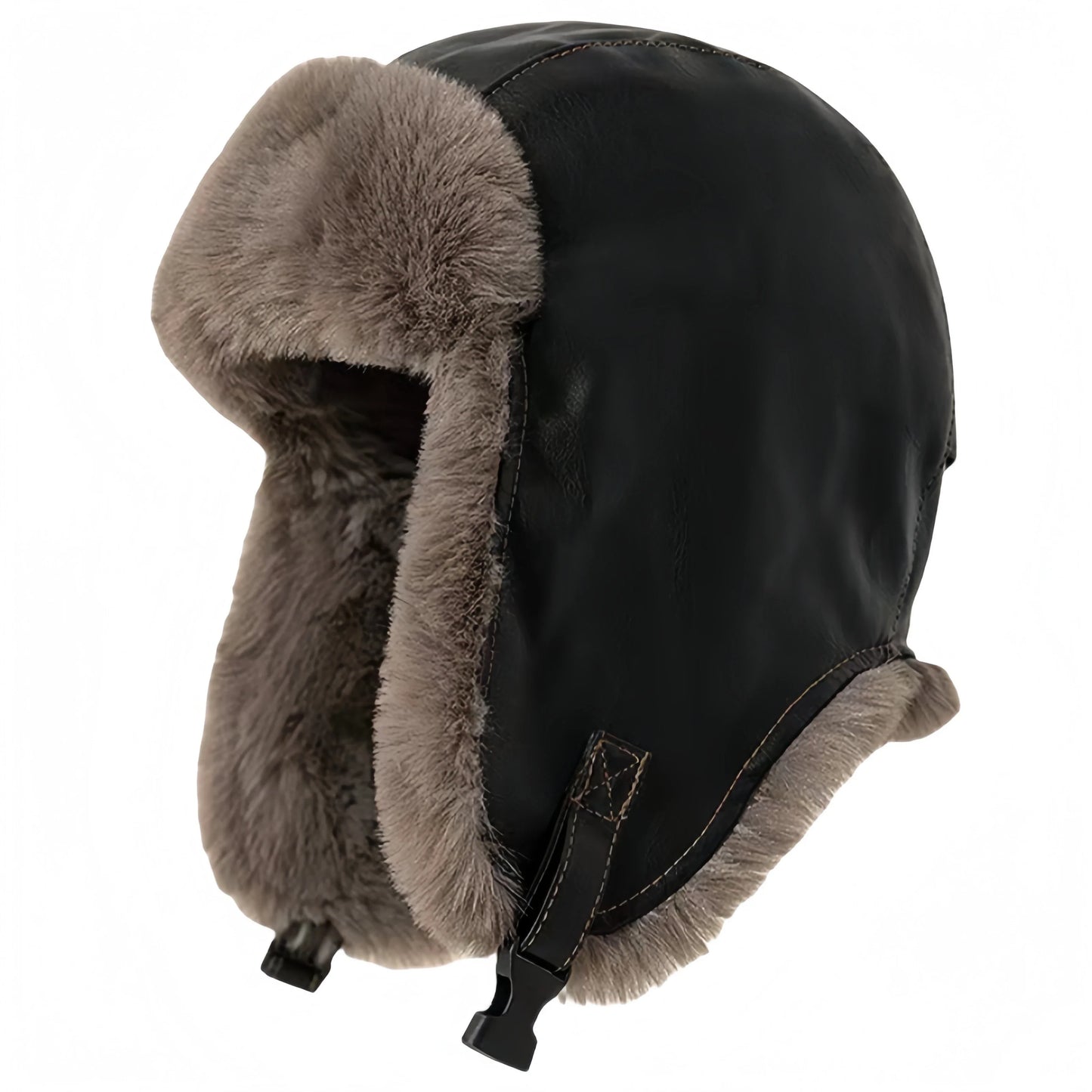 Leningrad Winter Trapper Hat – Leather Fur Lined Windproof Hat