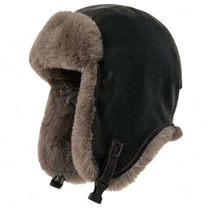 Leningrad Winter Trapper Hat – Leather Fur Lined Windproof Hat