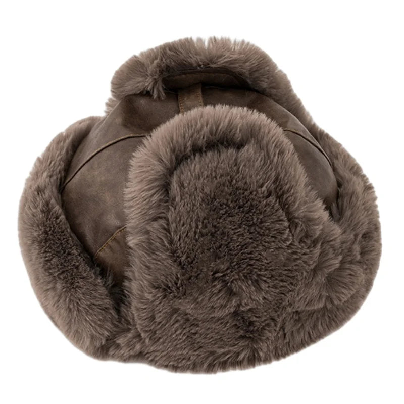 Leningrad Winter Trapper Hat – Leather Fur Lined Windproof Hat