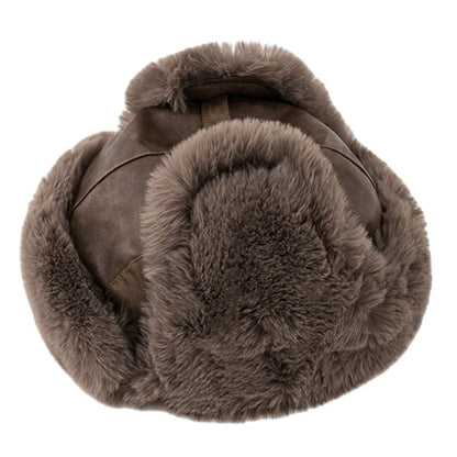 Leningrad Winter Trapper Hat – Leather Fur Lined Windproof Hat