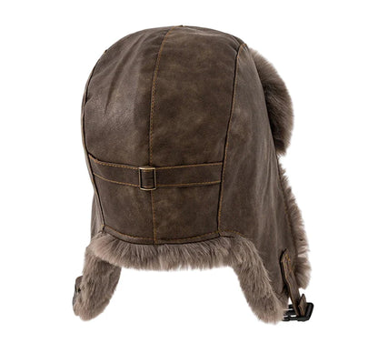 Leningrad Winter Trapper Hat – Leather Fur Lined Windproof Hat