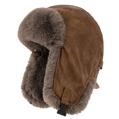 Leningrad Winter Trapper Hat – Leather Fur Lined Windproof Hat