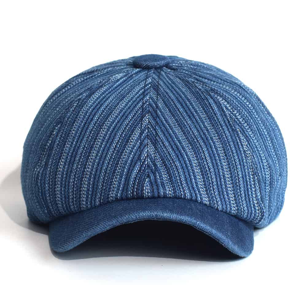 Lens Striped Cotton Newsboy Cap - Classic Striped Cotton Cap For Casual Everyday Looks