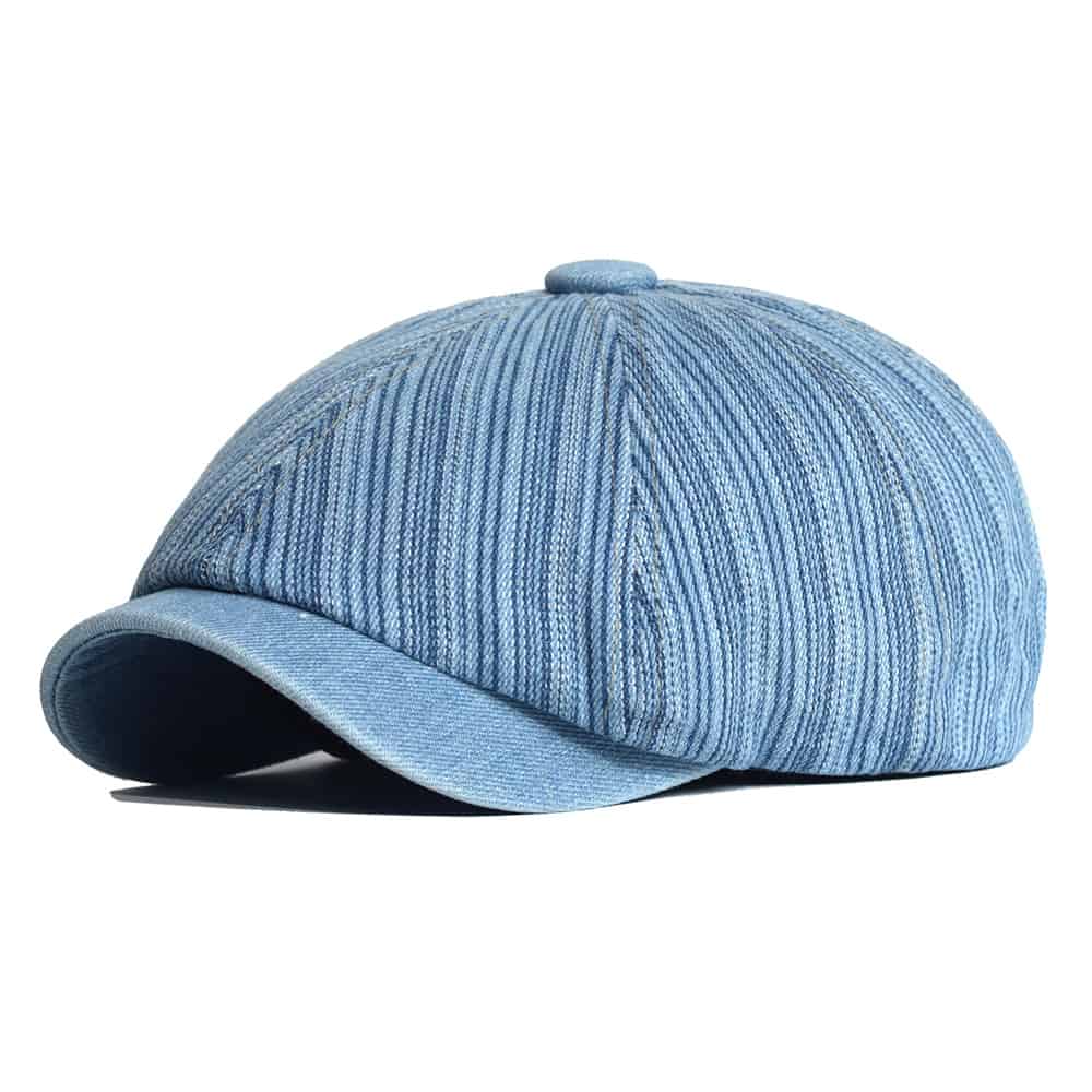 Lens Striped Cotton Newsboy Cap - Classic Striped Cotton Cap For Casual Everyday Looks