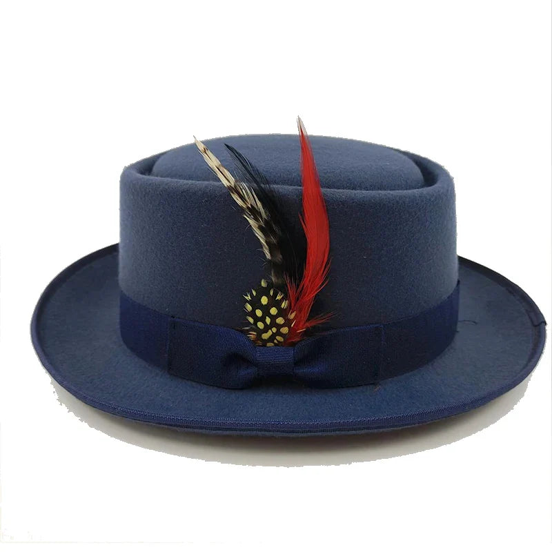 Linegard Retro Feathers Bowler Hat With Pheasant Feather Breathable Cotton