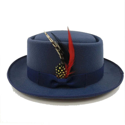 Linegard Retro Feathers Bowler Hat With Pheasant Feather Breathable Cotton
