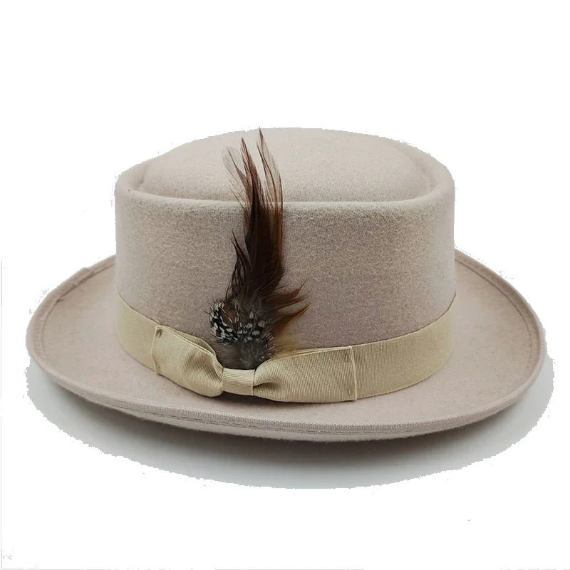 Linegard Retro Feathers Bowler Hat With Pheasant Feather Breathable Cotton