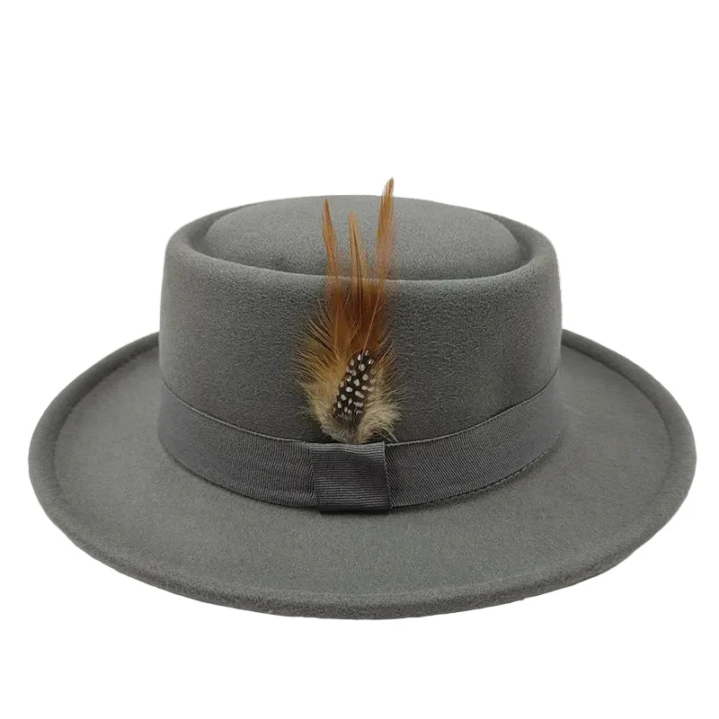 Linegard Retro Feathers Bowler Hat With Pheasant Feather Breathable Cotton