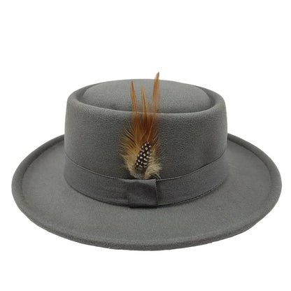 Linegard Retro Feathers Bowler Hat With Pheasant Feather Breathable Cotton