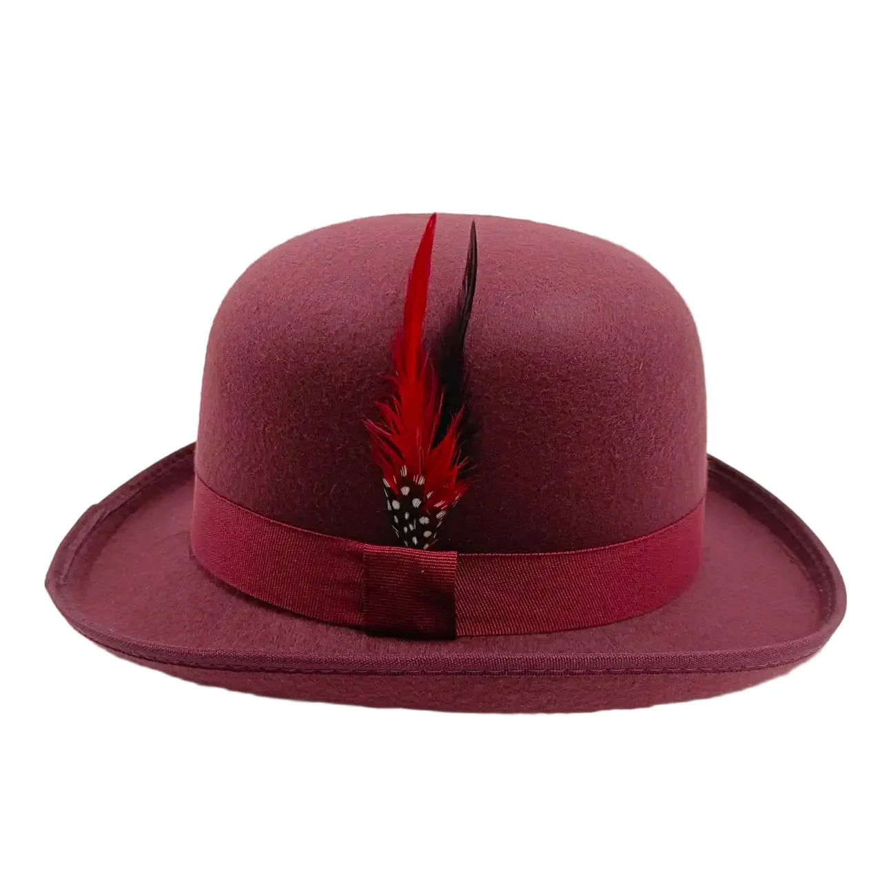 Linegard Retro Feathers Bowler Hat With Pheasant Feather Breathable Cotton