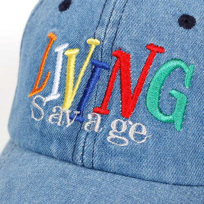 Living Savage Denim Baseball Cap - Timeless Denim Cap For Casual Style And Everyday Use