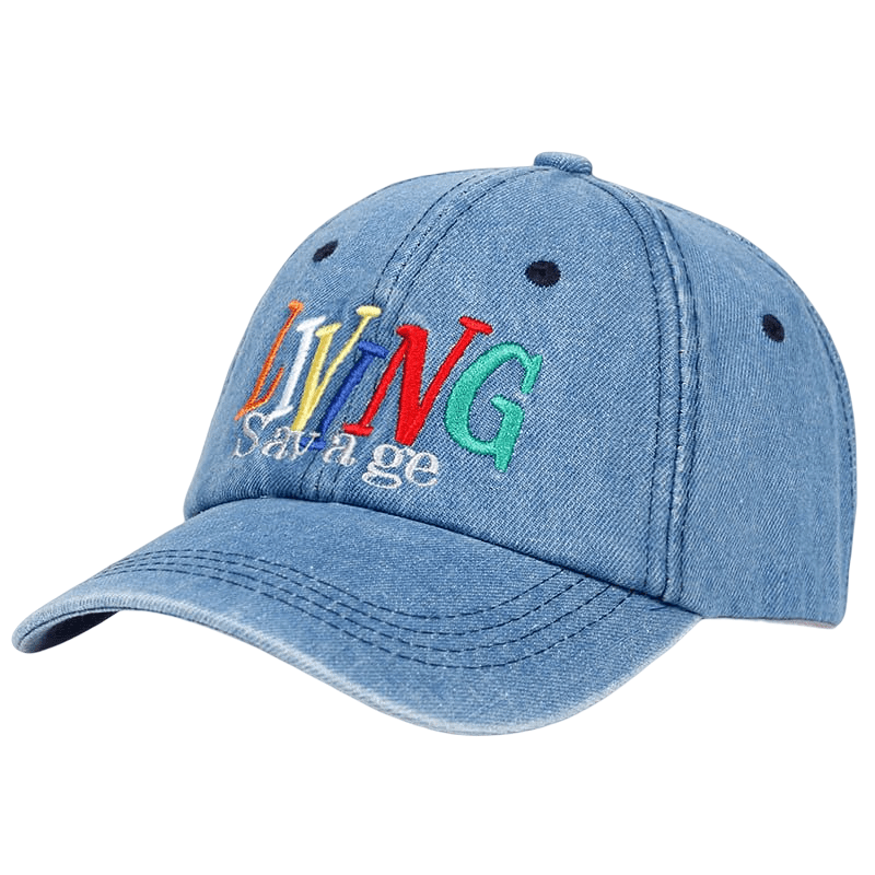 Living Savage Denim Baseball Cap - Timeless Denim Cap For Casual Style And Everyday Use