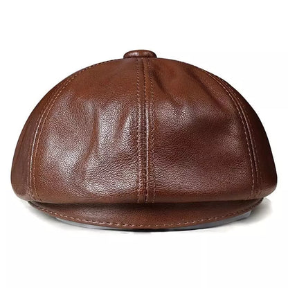 Louis Genuine Leather Newsboy Cap – Premium Vintage Gatsby Hat