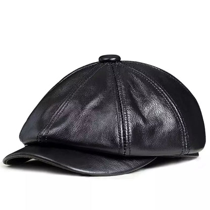 Louis Genuine Leather Newsboy Cap – Premium Vintage Gatsby Hat