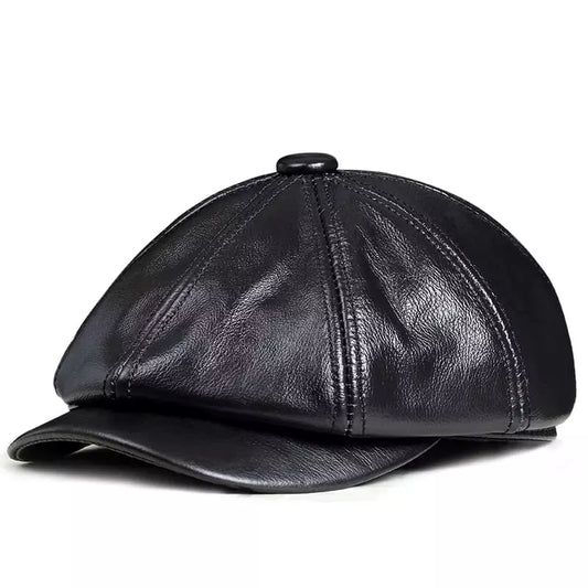 Louis Genuine Leather Newsboy Cap – Premium Vintage Gatsby Hat