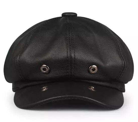 Louis Genuine Leather Newsboy Cap – Premium Vintage Gatsby Hat