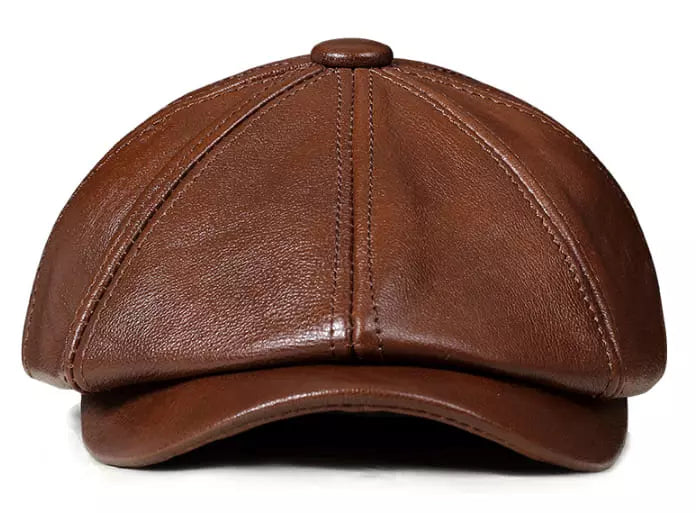 Louis Genuine Leather Newsboy Cap – Premium Vintage Gatsby Hat
