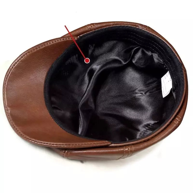 Louis Genuine Leather Newsboy Cap – Premium Vintage Gatsby Hat