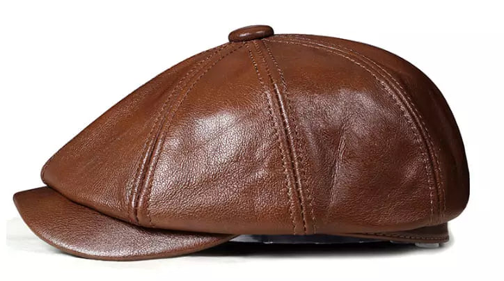 Louis Genuine Leather Newsboy Cap – Premium Vintage Gatsby Hat