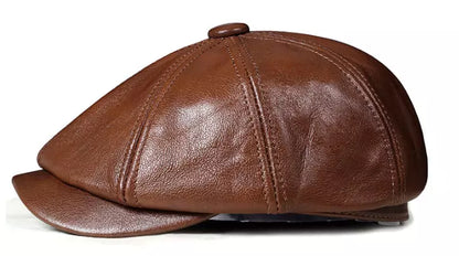 Louis Genuine Leather Newsboy Cap – Premium Vintage Gatsby Hat