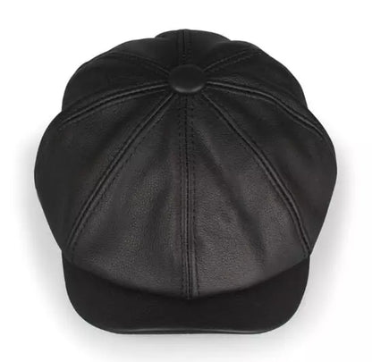 Louis Genuine Leather Newsboy Cap – Premium Vintage Gatsby Hat