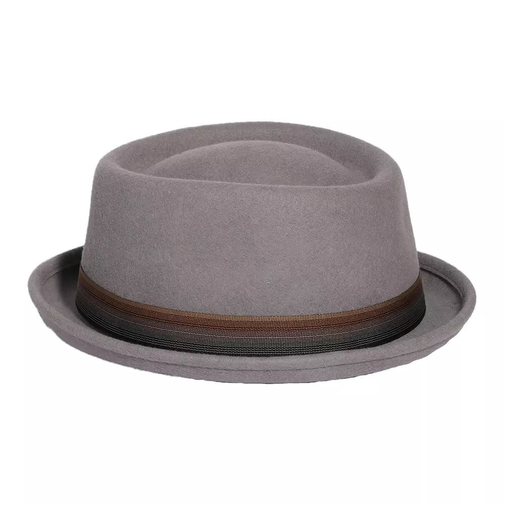 Lucca Gray Wool Porkpie Hat - Timeless Wool Silhouette For Versatile City Style Today