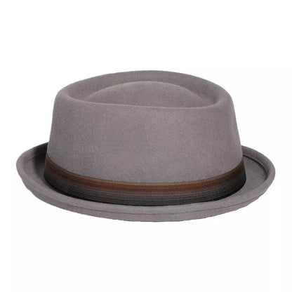 Lucca Gray Wool Porkpie Hat - Timeless Wool Silhouette For Versatile City Style Today