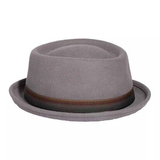 Lucca Gray Wool Porkpie Hat - Timeless Wool Silhouette For Versatile City Style Today