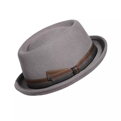 Lucca Gray Wool Porkpie Hat - Timeless Wool Silhouette For Versatile City Style Today