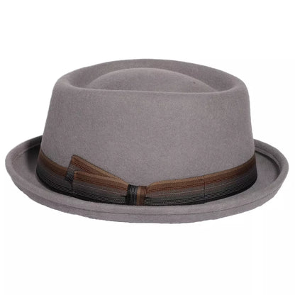 Lucca Gray Wool Porkpie Hat - Timeless Wool Silhouette For Versatile City Style Today
