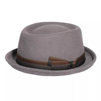 Lucca Gray Wool Porkpie Hat - Timeless Wool Silhouette For Versatile City Style Today