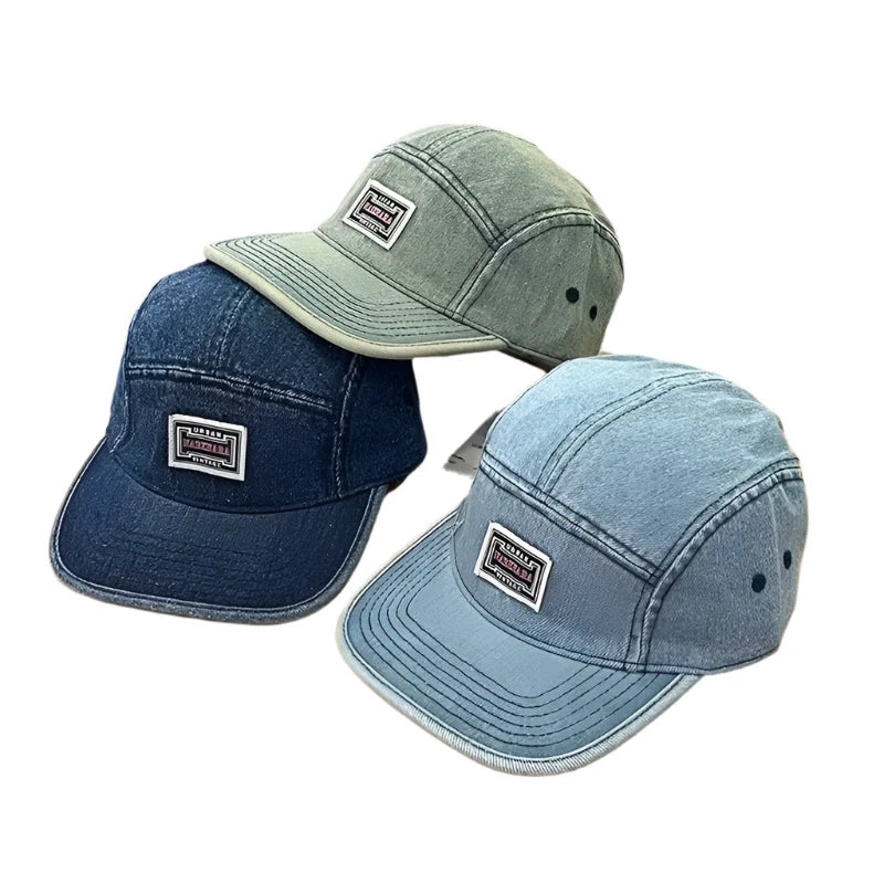 Madison 5 Panels Denim Baseball Cap - Classic Denim Look With Flat Visor For Casual Style