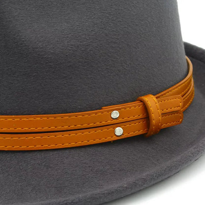 Manhattan Cotton Fedora Hat - Breathable Cotton Construction With Leather Belt Detail