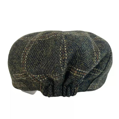 McCook Green Plaid Wool Newsboy Cap - Timeless Scottish Wool Newsboy Cap For Casual Looks