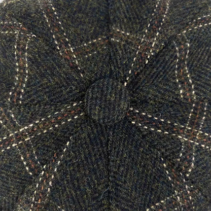 McCook Green Plaid Wool Newsboy Cap - Timeless Scottish Wool Newsboy Cap For Casual Looks