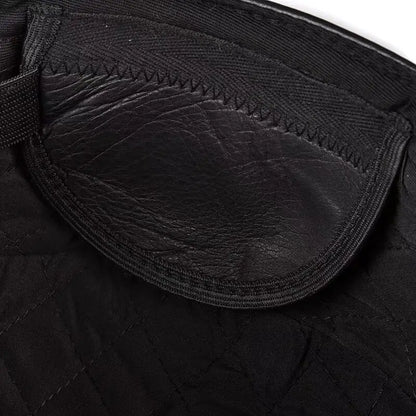Montagne Genuine Leather Army Cap - Rugged Leather Military Style Cap For Casual Use