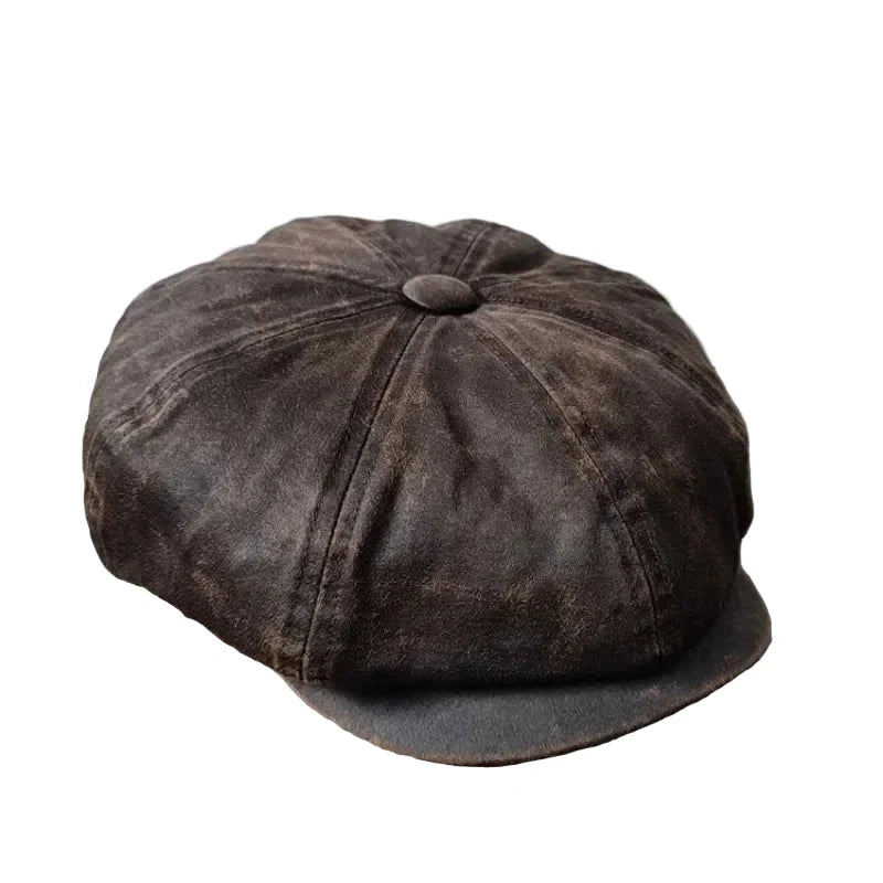 Morrison Vintage Washed Cotton Newsboy Cap - Timeless Cotton Cap With Vintage Flair