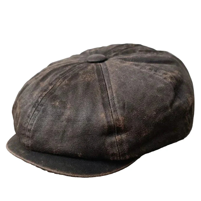 Morrison Vintage Washed Cotton Newsboy Cap - Timeless Cotton Cap With Vintage Flair